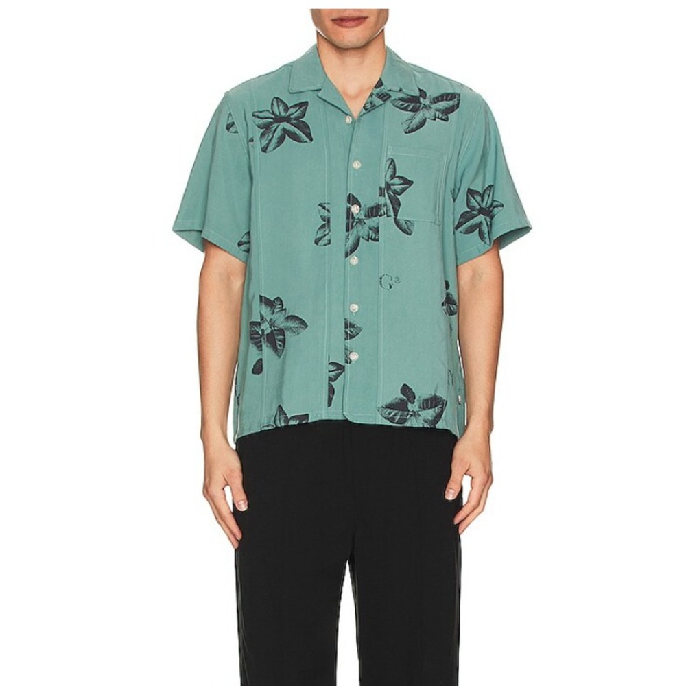 Honor The Gift Tobacco Button Up Shirt Teal Mens XLarge